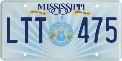 MS license plate LTT475