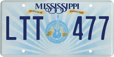 MS license plate LTT477