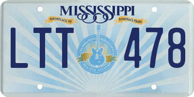 MS license plate LTT478