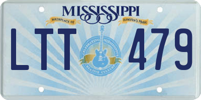 MS license plate LTT479