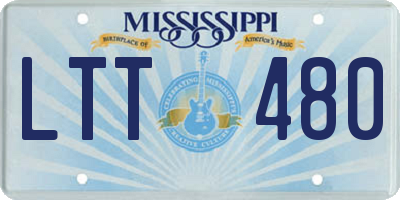 MS license plate LTT480