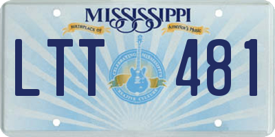 MS license plate LTT481