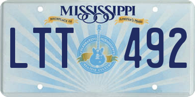 MS license plate LTT492