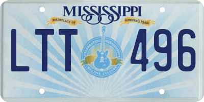 MS license plate LTT496