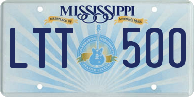 MS license plate LTT500