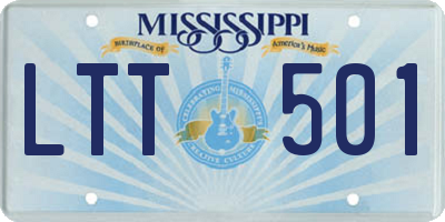 MS license plate LTT501