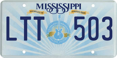 MS license plate LTT503