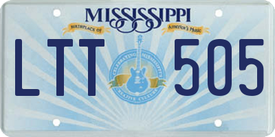 MS license plate LTT505