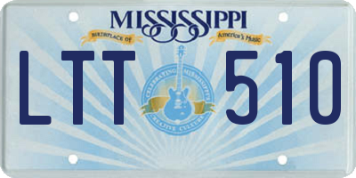 MS license plate LTT510