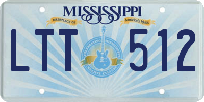 MS license plate LTT512
