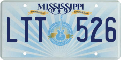 MS license plate LTT526