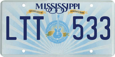 MS license plate LTT533