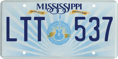 MS license plate LTT537