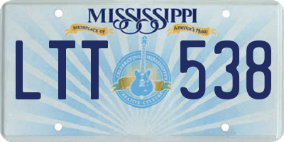 MS license plate LTT538