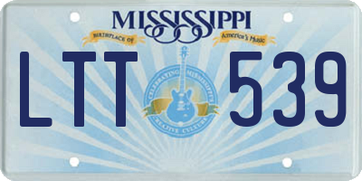 MS license plate LTT539