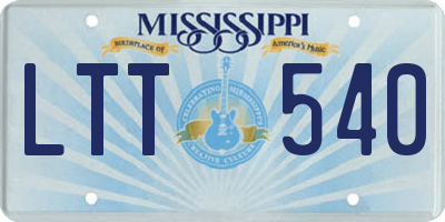 MS license plate LTT540