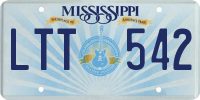 MS license plate LTT542