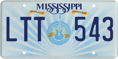 MS license plate LTT543