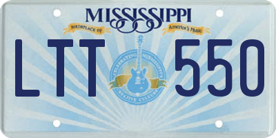 MS license plate LTT550