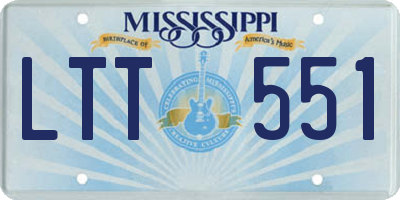 MS license plate LTT551