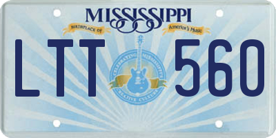 MS license plate LTT560