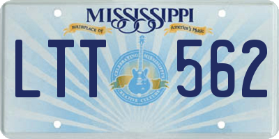 MS license plate LTT562