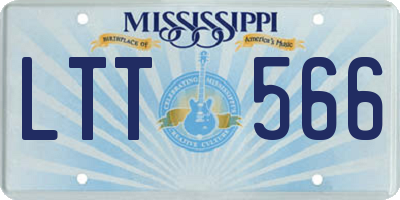 MS license plate LTT566
