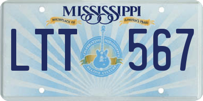 MS license plate LTT567