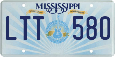 MS license plate LTT580