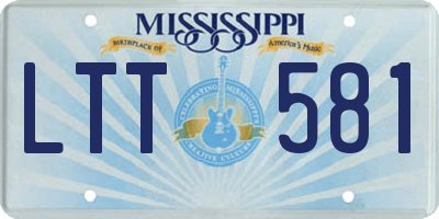 MS license plate LTT581