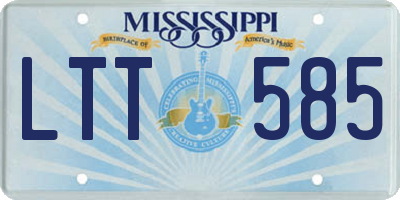MS license plate LTT585