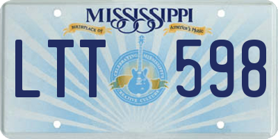 MS license plate LTT598