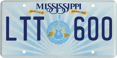 MS license plate LTT600