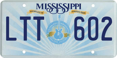 MS license plate LTT602