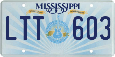 MS license plate LTT603