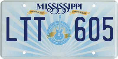 MS license plate LTT605