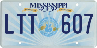 MS license plate LTT607