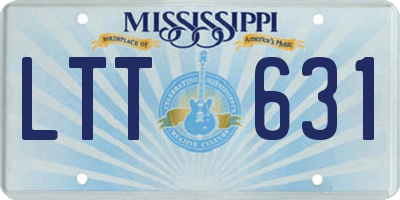 MS license plate LTT631