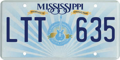 MS license plate LTT635