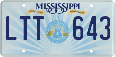 MS license plate LTT643