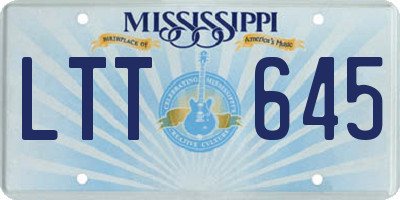 MS license plate LTT645
