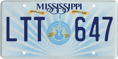 MS license plate LTT647