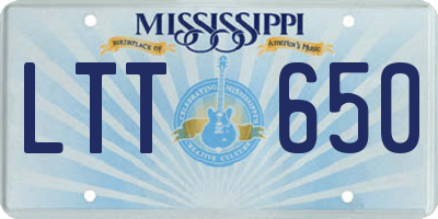 MS license plate LTT650