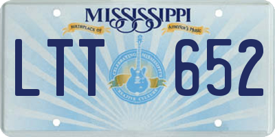 MS license plate LTT652