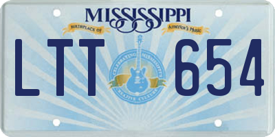MS license plate LTT654