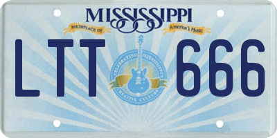 MS license plate LTT666