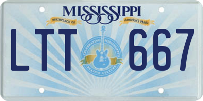 MS license plate LTT667