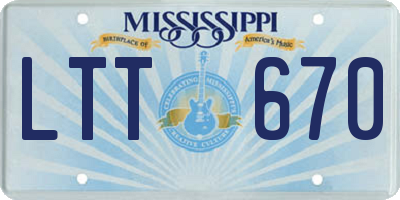 MS license plate LTT670
