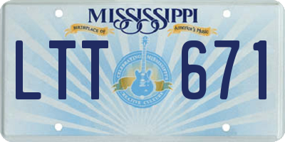 MS license plate LTT671