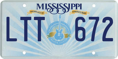 MS license plate LTT672
